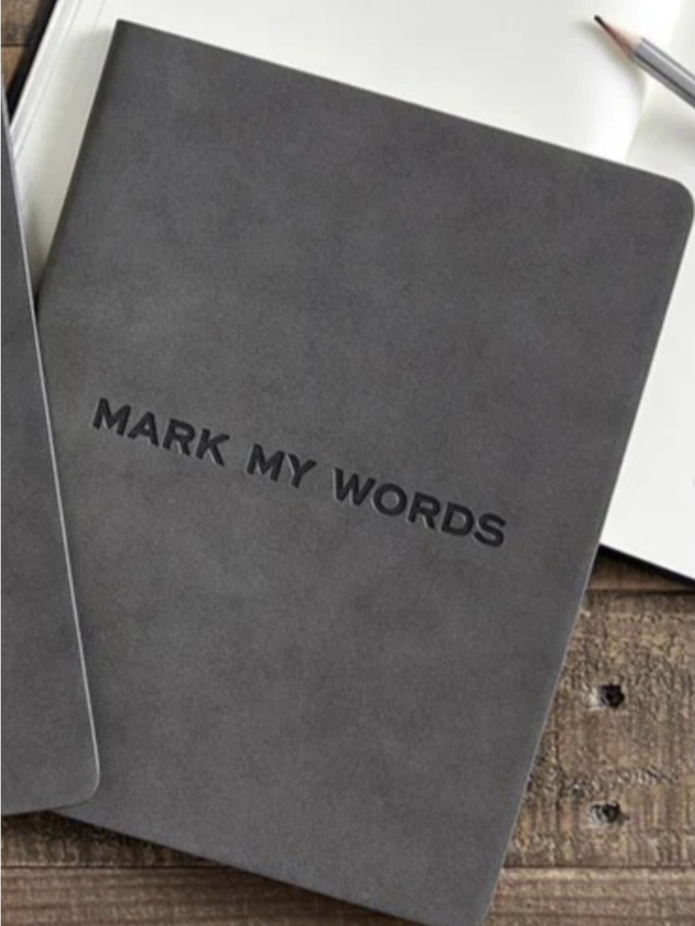 NEW Suede Gray 'Mark My Words' Notebook